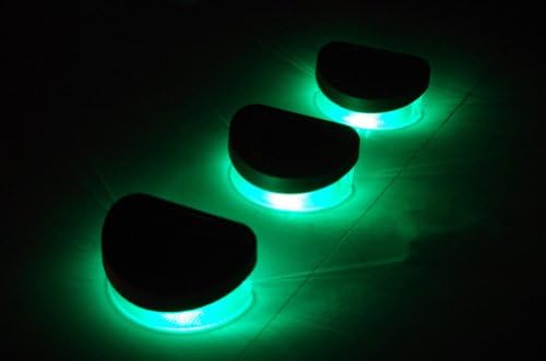 DE-Spark 2 LED Bulbs Solar Fence Light Landscape Lamp for Garden Decor (Green)