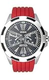 GUESS Men\'s Red Silicone Strap Watch