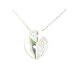 Sterling Silver Modern Small Heart on Large Heart Set Pendant & 16