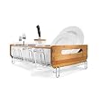 simplehuman Bamboo Frame Dishrack with Bamboo Knife Block, Clear