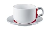 Guzzini Set of 2 Infusion Red Cappuccino cups + saucer  from Guzzini