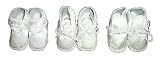 One Pair Newborn Boys White Satin Christening | Baptism Soft Sole Shoes