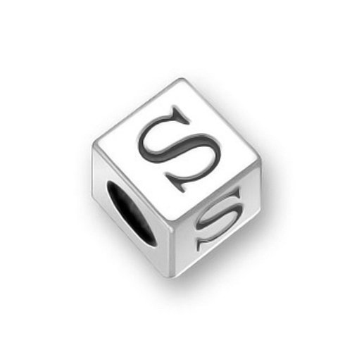 Bling Jewelry 925 Sterling Silver Block Letter S Pandora Biagi Chamilia Bead Compatible Charm
