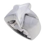 SilverBin Sterling Silver High Polish Raised Star Band Ring