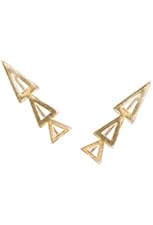 Humble Chic Women's Cutout Triangle Ear Crawlers - Arrow Shape Stud Earring Cuffs