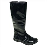 31X55UEbIrL. SL160  Womens Elite Rain Boots in Black Microfiber Patent