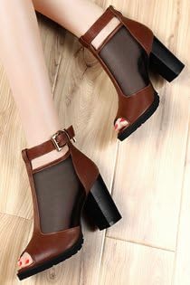 JackGon 2015 summer new sandals fish head high-heeled shoes Korean tidal fashion mesh high-heeled shoes waterproof heavy-bottomed women shoes Black 7 B(M) US