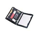 Falcon, BD-6668, Conference Folder with Handle and Calculator, Black