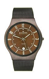 Skagen Denmark Mens Watch Brown Titanium #233XLTMD