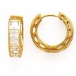14K HUGGY CZ EARRINGS CZ/2.25CTW