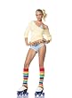 Sexy 4Pc Roller Derby Skate Girl Halloween Costume