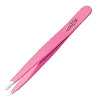 Tweezerman Stainless Steel Slant Tweezer, Neon Pink