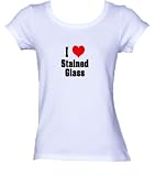 I Love/Heart Stained Glass Ladies/Juniors FITTED Scoop-neck T-Shirt In Various Colors Sizes