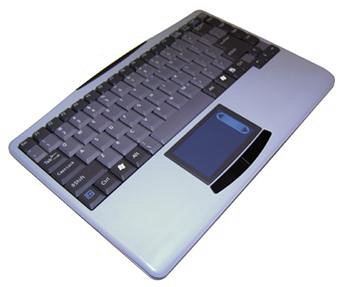 Adesso 2.4 GHZ WIRELESS SLIMTOUCH TOUCHPAD MINI KEYBOARD SILVER W/BLACK KEYS ( WKB-4000US )