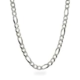 Eve's Addiction Men's Sterling Silver Figaro Necklace