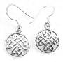 Sterling Silver Celtic Heart Cross Knot Hook Earrings