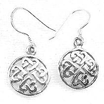 Celtic Heart Cross Knot Hook Earrings