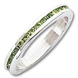 Sterling Silver 2.75mm Light Green Eternity Band
