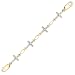 14K Yellow Gold 1/10 ct. Diamond Cross Bracelet (Higher Quality)