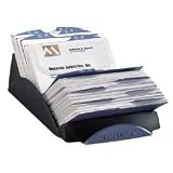 Rolodex(R) Combination Card/Business Card File, 200-Card Capacity, 2 5/8in.H x 4 5/8in.W x 9 3/8in.D, Black