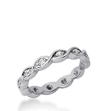14K White Gold 0.24ct Diamond Wedding Band G-H Color and SI1 Clarity