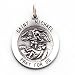 Saint Michael - Large Round Sterling Silver St. Michael Pray for Us Medal Pendant