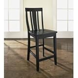 (Set of 2) Shield Back Bar Stool in Black Finish with 24 Inch Seat Height - ....