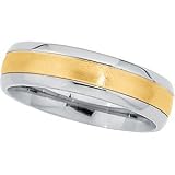 Titanium  18K Yellow Gold Bridal Design Comfort Fit Band