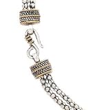 925 Silver Double-Strand Necklace with 14k Gold Accents- 18"