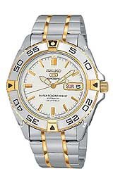 Seiko Men's SNZB24 Seiko 5 Automatic White Dial Two-Tone Stainless-Steel Watch