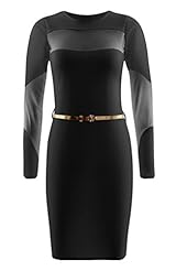 Sexy Long Sleeves Spring Fall Mesh Spandex Bodycon Dress 