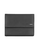 Roccobarocco Women's Signature Pebble-grain Leather ID Flap Wallet Black