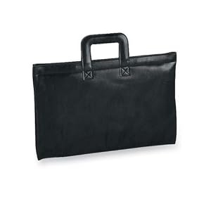 Portfolio With Handles, 17 1 2x11 1 2, Vinyl, Black (SPR01740) Category: Briefcases