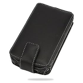 Noir Luxe Black Leather Flip Case for HP iPaq 200/210/211/212/214