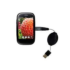 Einziehbares USB Kabel f�r Palm Pre Plus mit Hot Sync und aufladen Einsatzm�glichkeiten - von Gomadic mit TipExchange Technology