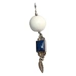 Dolomite Pendant 01 Sterling Silver Lapis Leaf White Blue Gemstone 3