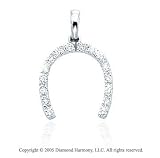 14K W Gold 1/4Ct Diamond 3D Horseshoe Bracelet Charm
