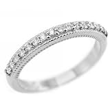 0.22ct Fine Diamond 14k White Gold Wedding Band Ring