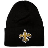 NEW ORLEANS SAINTS BLACK CUFFED KNIT BEANIE HAT SKI CAP