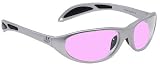 GRAY MAXX STYLISH, LIGHTWEIGHT, AND COMFORTABLE WRAP-AROUND PLASTIC STYLE FRAME THAT IS DESIGNED TO HUG THE CONTOUR OF YOUR FACE BLOCKING LIGHT FROM ALL ANGLES. PINK LENSES ARE ANTI-REFLECTIVE, SCRATCH RESISTANT AND HAVE UV PROTECTION