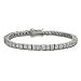 Eve's Addiction Sterling Silver Princess Cut 3mm Diamond CZ Tennis Bracelet
