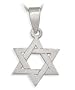 14 Karat High Polish White Gold Religious Star of David Jewish Pendant with 16" Chain