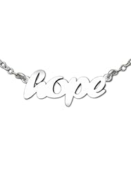 925 Sterling Silver Script HOPE Pendant Necklace