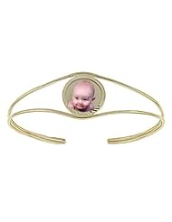 14K Yellow Photo Engraved Bangle Bracelet - Solid 14K Yellow or White Gold