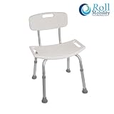 Roll Mobility Lightweight Deluxe Bath Bench Shower Chair with Backrest 1X