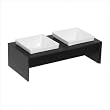 Contemporary Black Meshidai Double Raised Dog Feeder