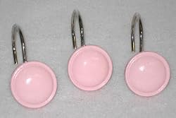 PINK Round SHOWER CURTAIN HOOK rings bathroom decor NEW