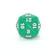 Koplow Opaque 24 Sided Dice, Green with White