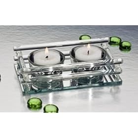 CRYSTAL DOUBLE TEALIGHT - CRYST REFLECTIONS DBL TEALGT