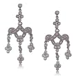 Chandelier Diamond Earrings Dangling in Solid 14K White Gold